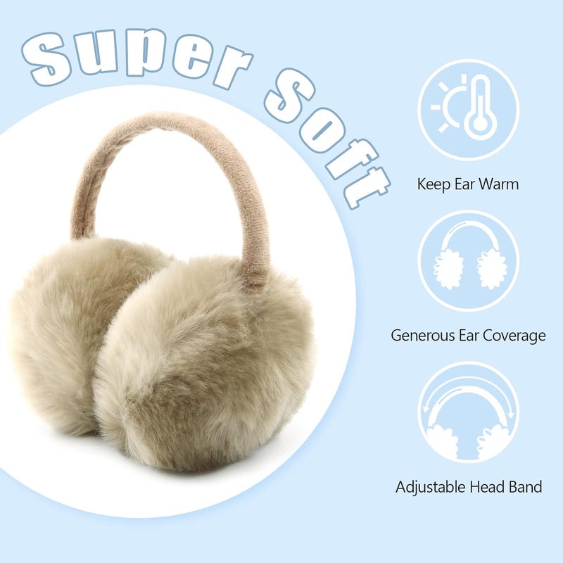 FSTEOE Winter Ear Muffs Women Warm Earmuff Girls Ear Warmers Soft Plush Outdoor Adjustable Ear Cover - Image 3